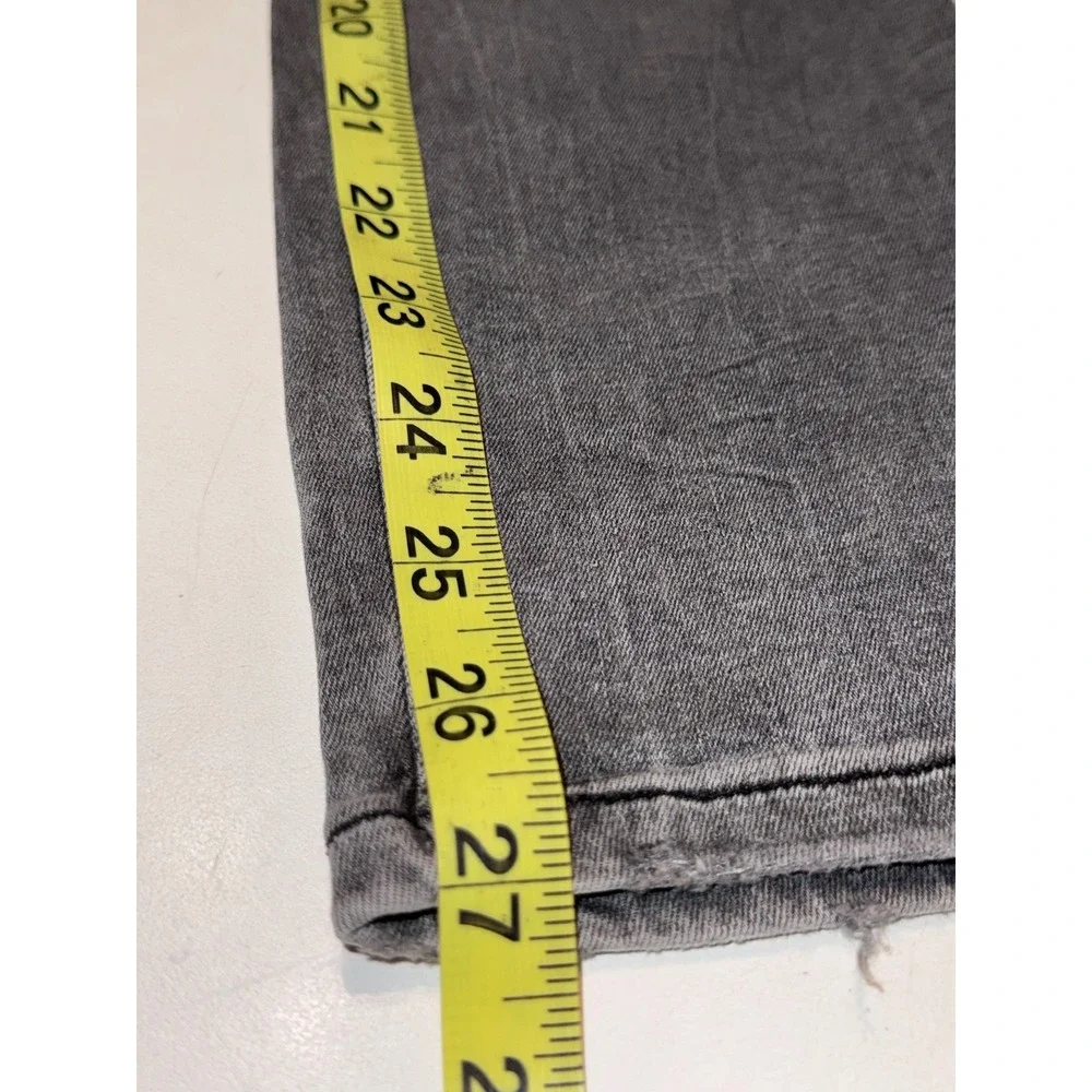 Free People Womens Gray Black Goth Emo Distressed Skinny Jeans High Rise Y2K 28R